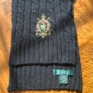 Lauren Ralph Lauren Black Cable Knit Scarf
